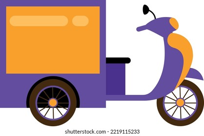 Motobike icon. Street transport. Food delivery vehicle