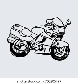 Motobike scooter ink drawing