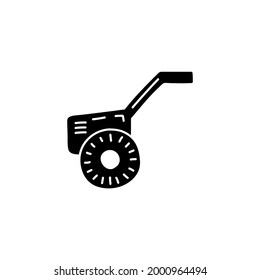 Icono de tractor de Motoblock en forma plana y sólida icono de glifo, aislado en fondo blanco 