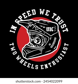 motocros helmet vector design for t shirt