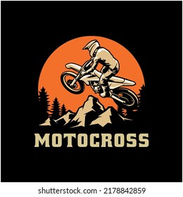 motocross action illustration vector isolated