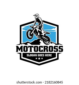 motocross action illustration vector isolated	