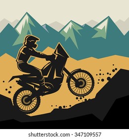 Motocross background, vector illustration