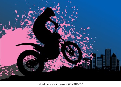 Motocross background, vector illustration