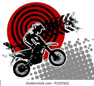 Motocross background, vector illustration