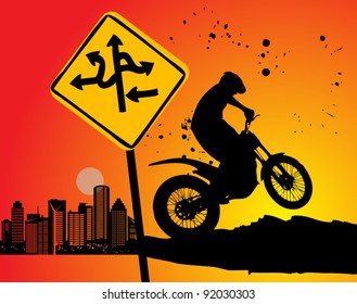 Motocross background, vector illustration