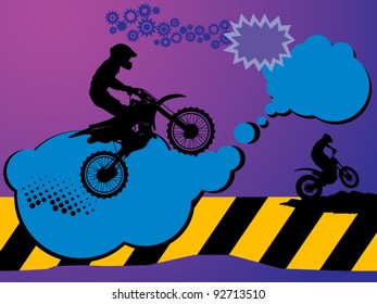 Motocross background, vector illustration