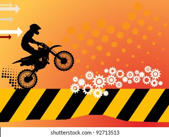 Motocross background, vector illustration