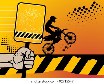 Motocross background, vector illustration