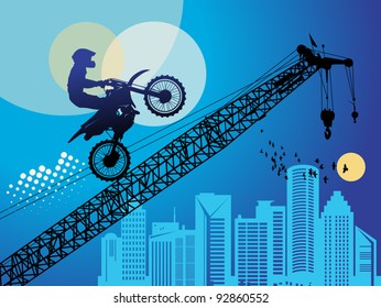 Motocross background, vector illustration