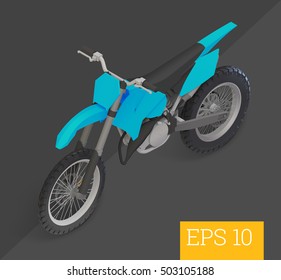 motocross bike eps10 vector illustration. motorcycle isolated,