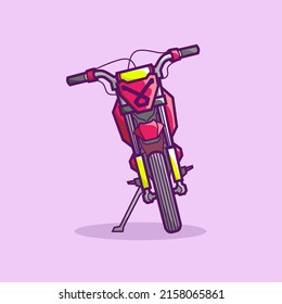 Motocross bike illustration vector logo. Colorful design with soft background. Isolated soft background for t-shirt, poster, clothing, merch, apparel, badge design