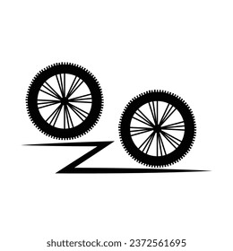 motocross bike silhouette line  vector