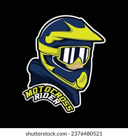 Motocross Blue Yellow Racing Motorcycle Helmet for sticker and tattoos