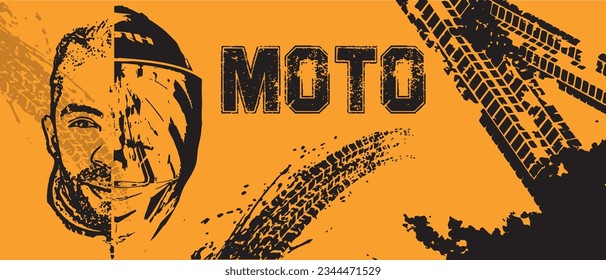 motocross casco vector biker marked tire