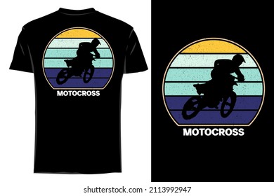 Motocross classic silhouette t shirt mockup retro vintage