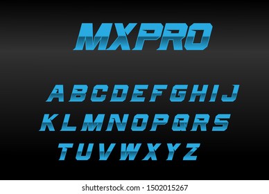 Motocross decals font editable vector