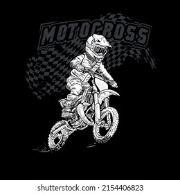Motocross Design Vector Drawing Style Stock Vector (Royalty Free ...