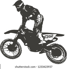 Motocross Rider Jumping Riding Motocross Bike Stock Vector (Royalty ...