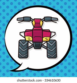 Motocross doodle, speech bubble