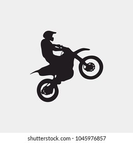 Motocross driver silhouette