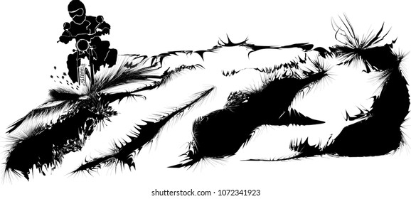 Motocross drivers silhouette. Vector illustration
