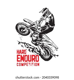 Motocross Enduro Climb vector illustration, perfect for t shirt design and championship event logo design