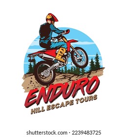 Motocross Enduro Climb vector illustration, perfect for t shirt design and championship event logo design