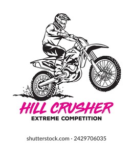 Motocross Enduro Climb vector illustration, perfect for t shirt design and championship event logo design