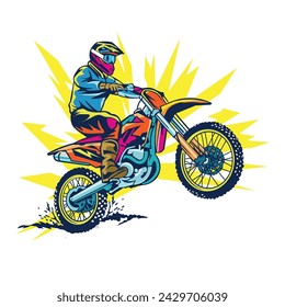 Motocross Enduro Climb vector illustration, perfect for t shirt design and championship event logo design