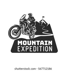 Ilustración monocroma de la silueta monocroma del conductor de la carrera de enduro