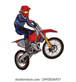 Motocross Enduro Vektorillustration, perfekt für T-Shirt-Design und Meisterschafts-Event-Logo-Design