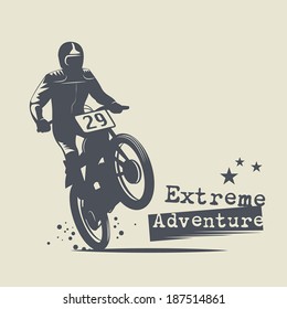 Motocross Extreme Adventure background, vector illustration