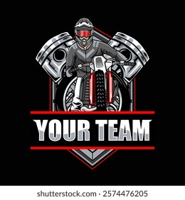 Motocross Extreme Sport Adventure Badge Template Logotype Illustration for sticker t-shirt banner invitation poster