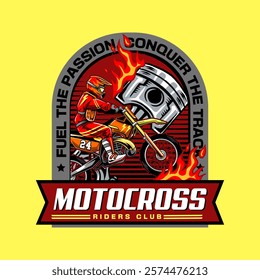 Motocross Extreme Sport Adventure Badge Logotype Vector Illustration