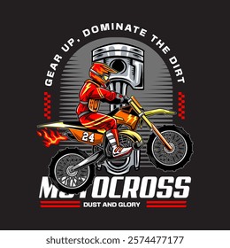 Motocross Extreme Sport Adventure Badge Illustration for sticker emblem t-shirt banner invitation poster