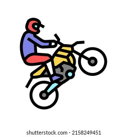motocross extreme sport color icon vector. motocross extreme sport sign. isolated symbol illustration