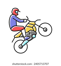 motocross extreme sport color icon vector. motocross extreme sport sign. isolated symbol illustration