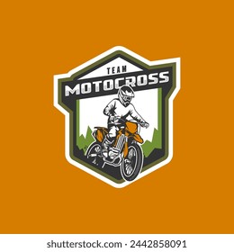 motocross extreme sport logo vector