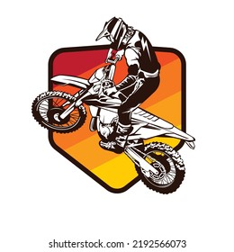 Motocross extreme sport vector illustration, perfect for t shirt design and event logo