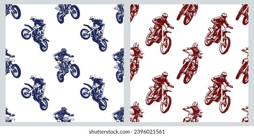 Motocross Extreme Vector Illustration Pattern de 2