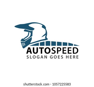 motocross helmet auto speed rider vector logo design template