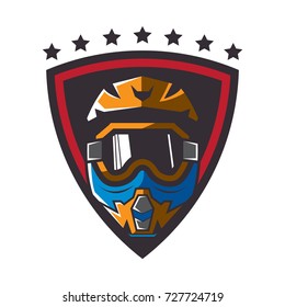 Motocross helmet badge