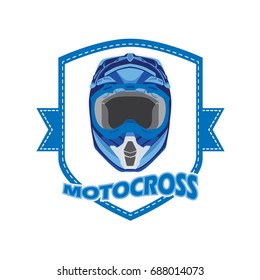 motocross helmet badge logo emblem vector illustration