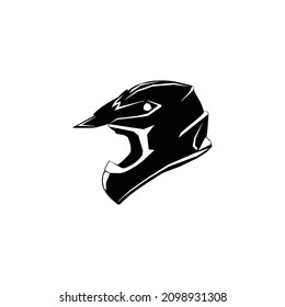 motocross helmet flat vector silhouette icon