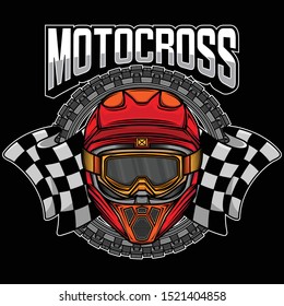 motocross helmet graphic logo, vector EPS 10