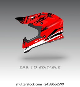  Motocross helmet livery wrap design vector