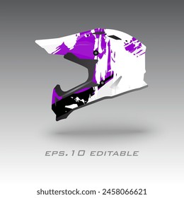  Motocross helmet livery wrap design vector