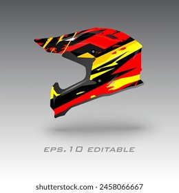  Motocross helmet livery wrap design vector