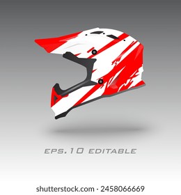  Motocross helmet livery wrap design vector